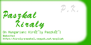 paszkal kiraly business card